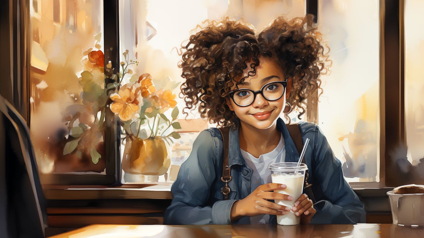 black girl drinking milkshake