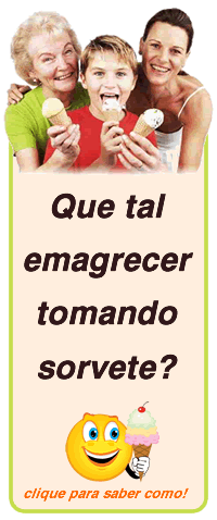 Emagre&ccedil;a tomando sorvete