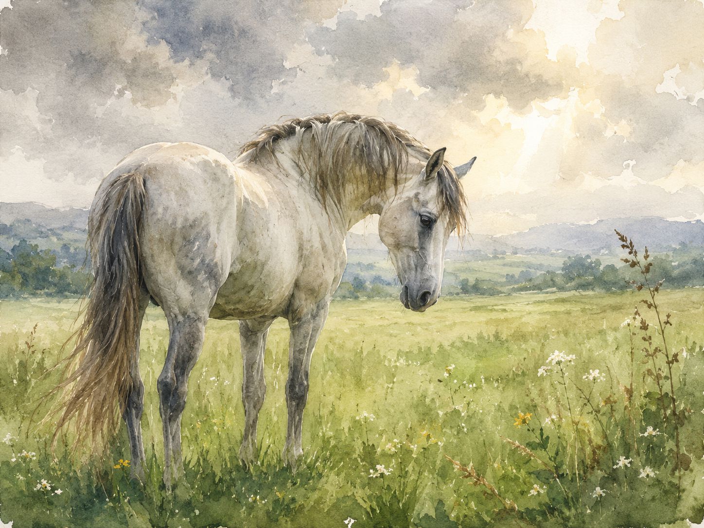 Cavalo acolhido em santuário de animais de grande porte