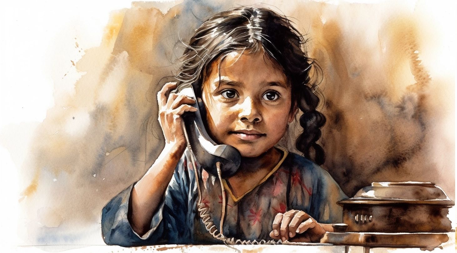 menina indiana no telefone