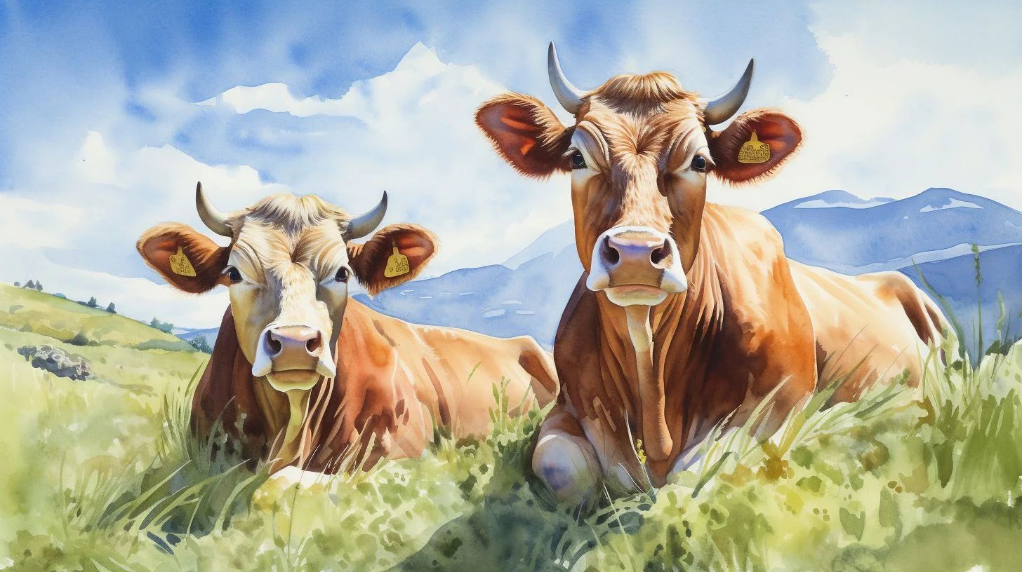 vacas no pasto marcadas como objetos