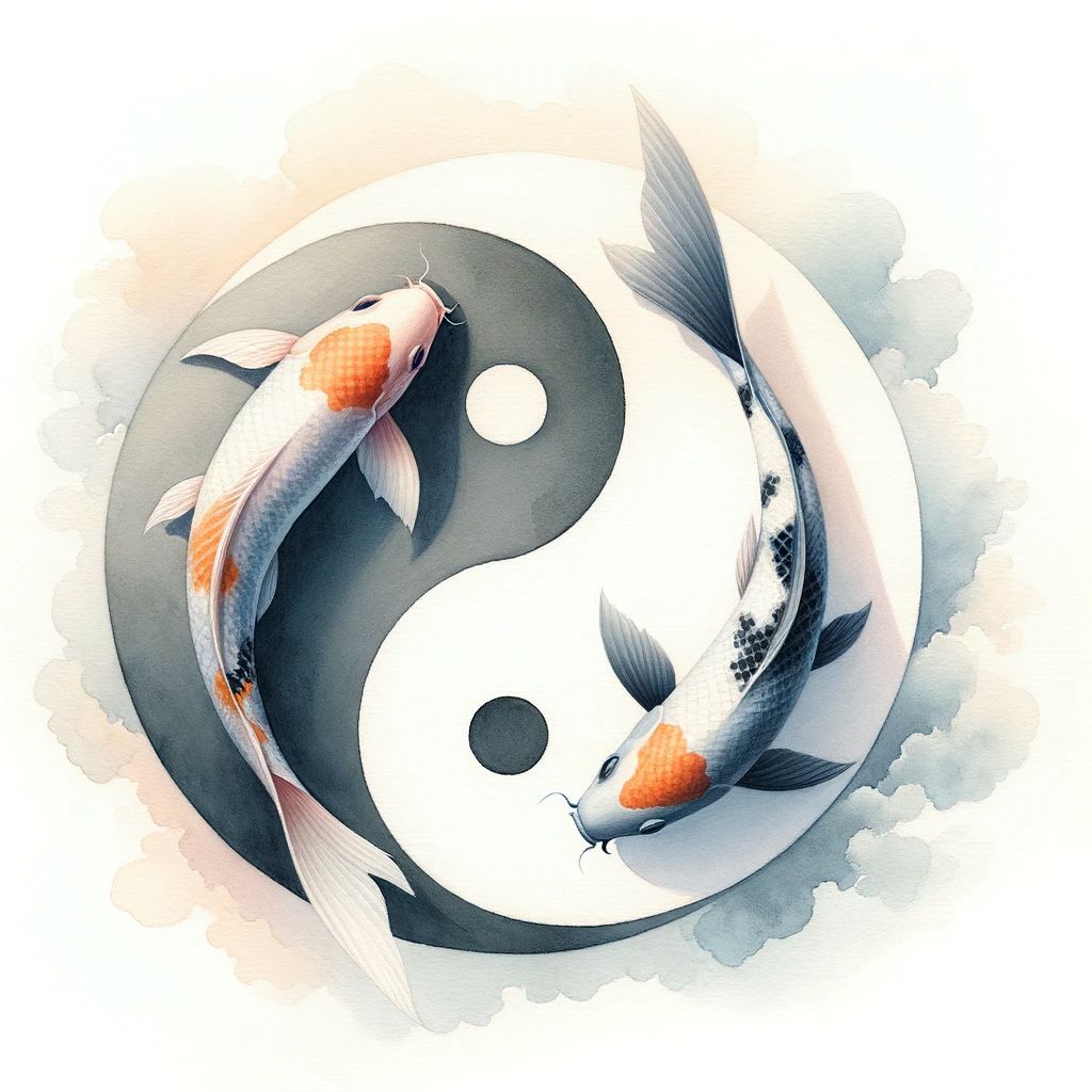 ying yang koi fish