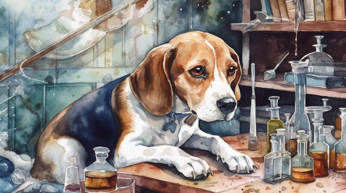 beagle no laboratorio