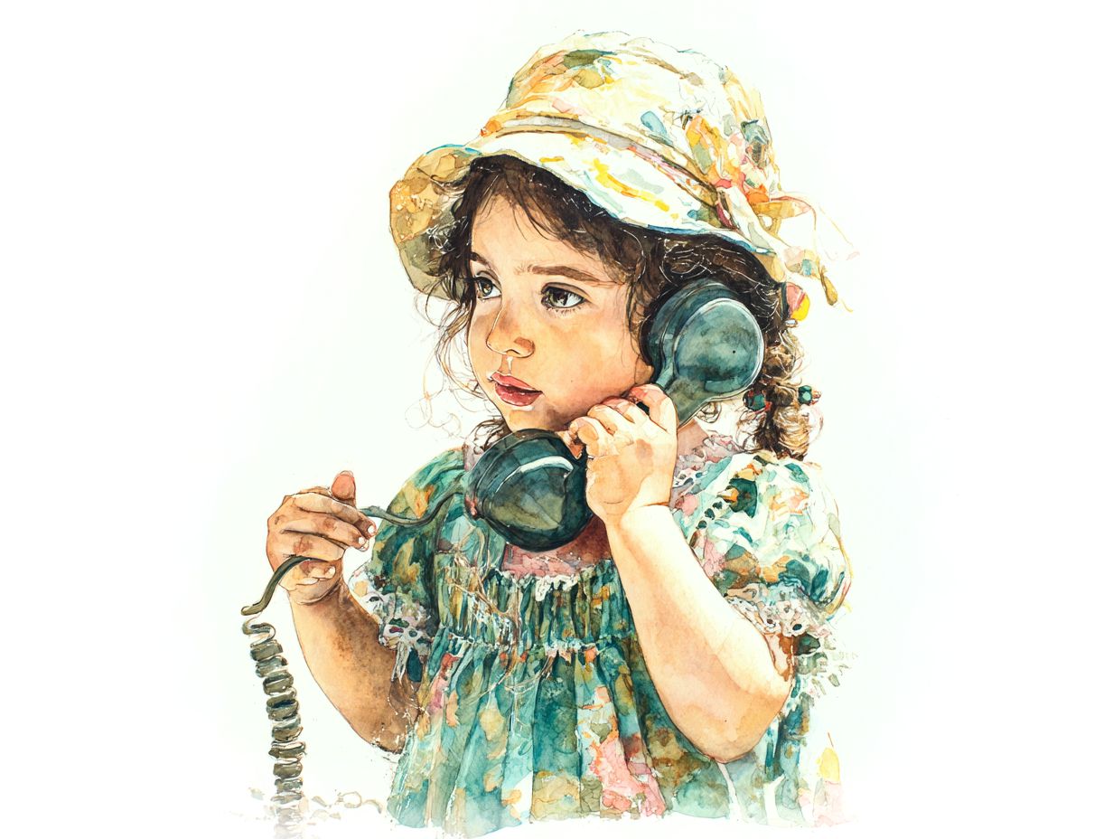 garotinha no telefone