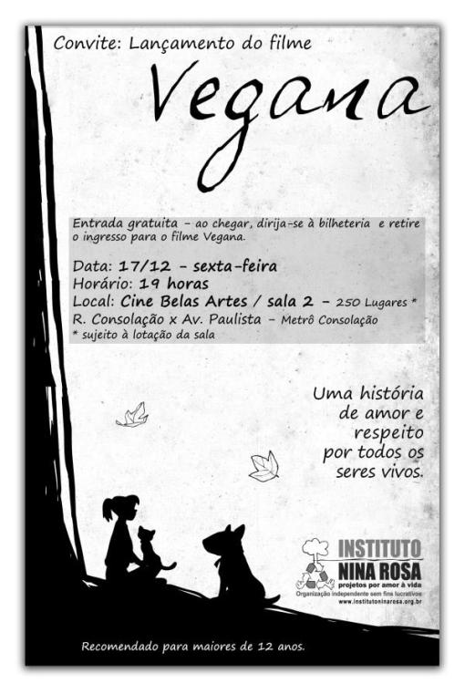 Lançamento do filme Vegana