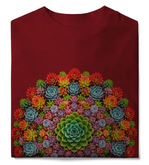 camiseta mandala de suculentas
