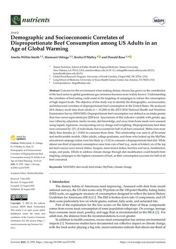 Demographic and Socioeconomic Correlates of Disproportionate Beef Consumption among US Adults in an Age of Global Warming.pdf