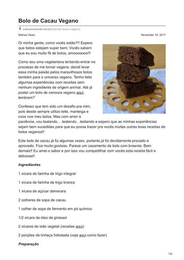 19. Bolo de Cacau Vegano (Artigo) Autor Marisa Vlasic.pdf