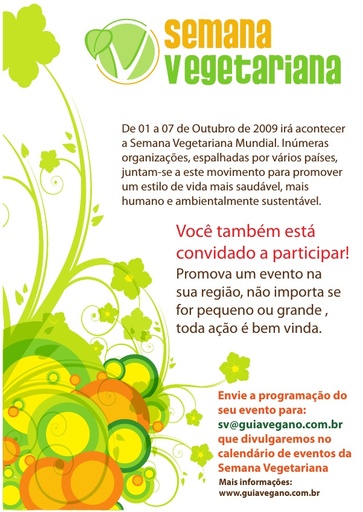 Semana Vegetariana chamamento a acao