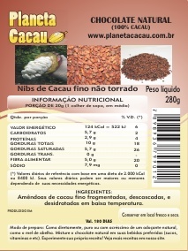 Rótulo do Cacau Planeta Cacau