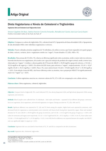 Dieta Vegetariana e Níveis de Colesterol e Triglicérides