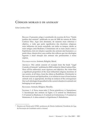 Códigos Morais e os Animais