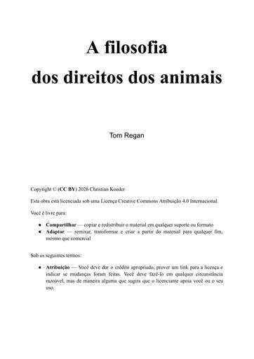 A filosofia dos direitos dos animais - Tom Regan